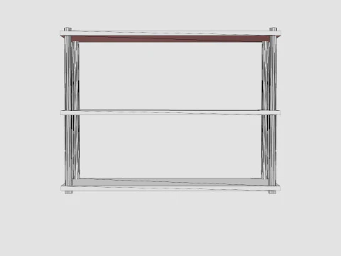 Wooden Wall Shelf Dark Brown 3D Model