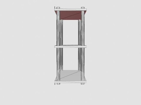 Wooden Wall Shelf Dark Brown 3D Model