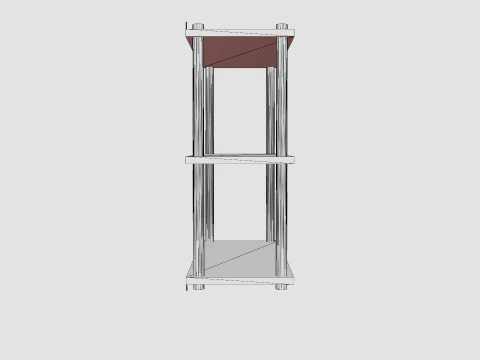 Wooden Wall Shelf Dark Brown 3D Model