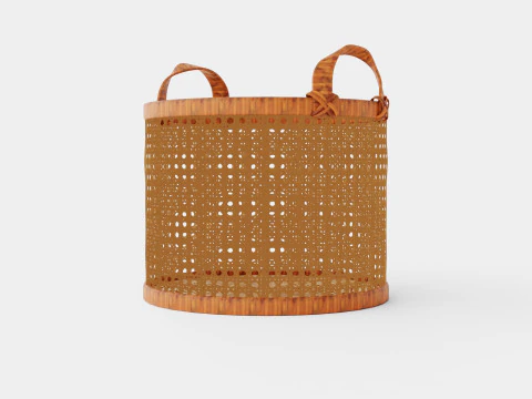 籐バスケット ブラウン 3Dモデル