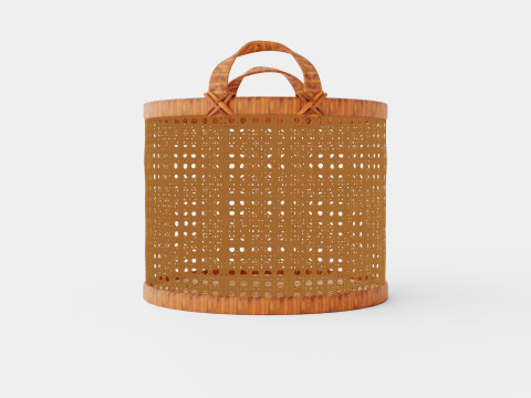 Wicker Basket Brown 3D Модель