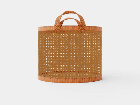 Cesto de Vime Castanho Modelo 3D