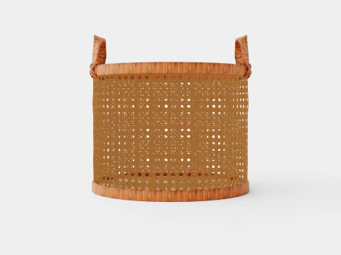 Cesto de Vime Castanho Modelo 3D
