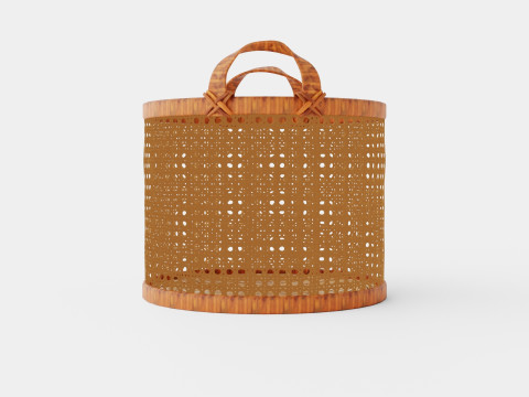 Wicker Basket Brown 3D Модель