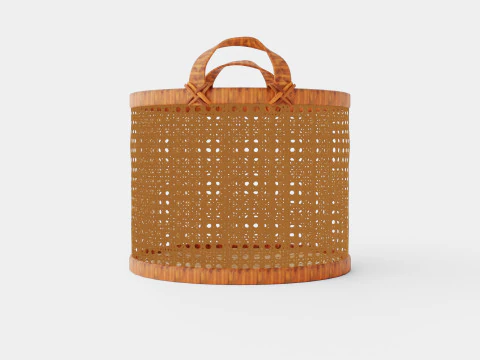 Cesto de Vime Castanho Modelo 3D