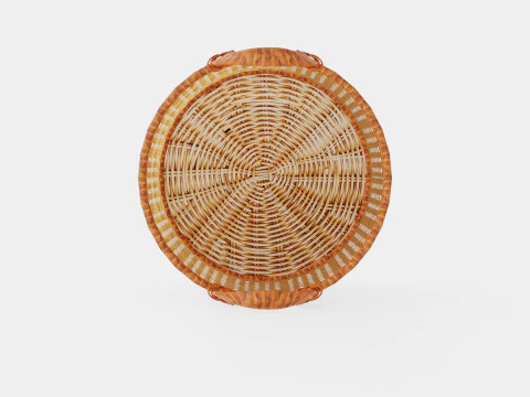 Cesto de Vime Castanho Modelo 3D