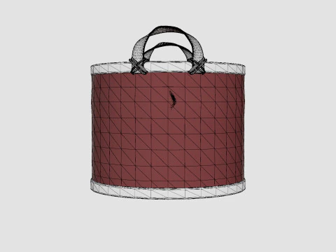 Cesto de Vime Castanho Modelo 3D