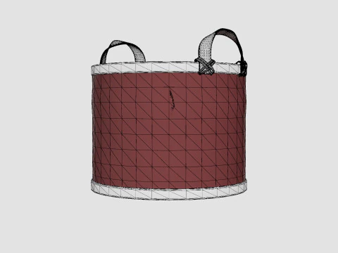 Cesto de Vime Castanho Modelo 3D