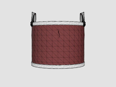 Cesto de Vime Castanho Modelo 3D