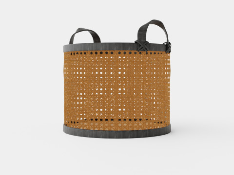 Wicker Basket Black 3D Model