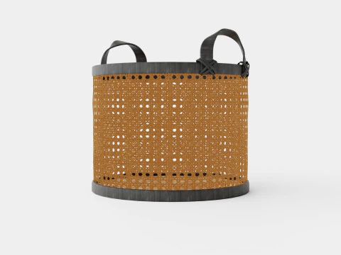ウィッカーバスケット ブラック 3Dモデル