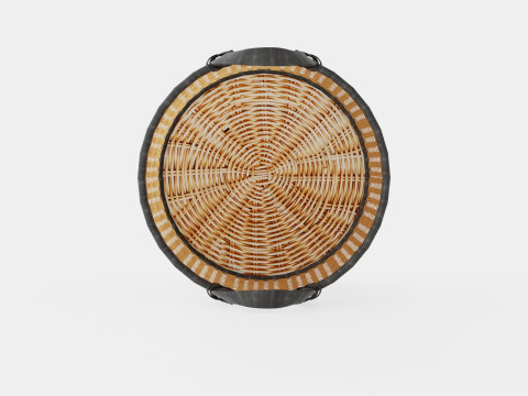 Wicker Basket Black 3D Модель
