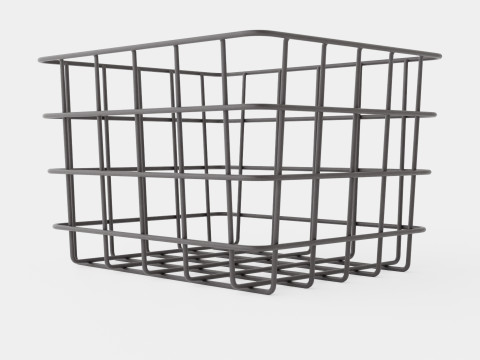 Small Metal Storage Basket Black 3Dモデル
