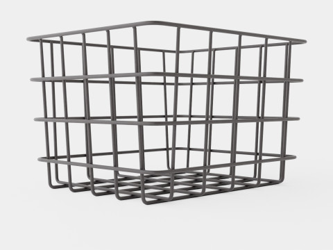 Small Metal Storage Basket Black 3D-Modell