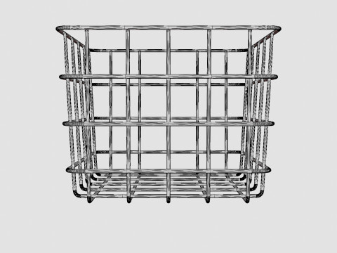 Small Metal Storage Basket Black 3D-Modell