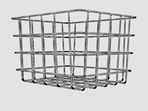 Small Metal Storage Basket Black 3D-Modell