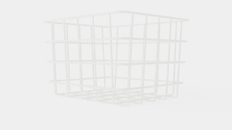 Small Metal Storage Basket White Modèle 3D .c4d .max .obj .3ds .fbx .stl .blend