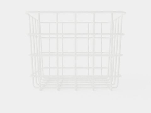 Small Metal Storage Basket White Modèle 3D