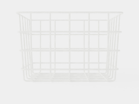 Small Metal Storage Basket White Modèle 3D