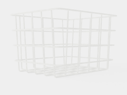 Small Metal Storage Basket White Modèle 3D