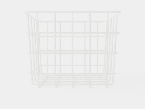 Small Metal Storage Basket White Modèle 3D