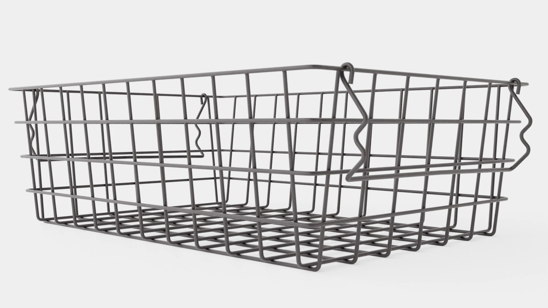 Small Storage Basket Black 3D Model .c4d .max .obj .3ds .fbx .stl .blend 