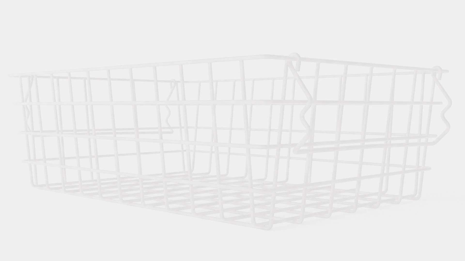 Small Metal Storage Basket White 3D Model .c4d .max .obj .3ds .fbx .stl .blend