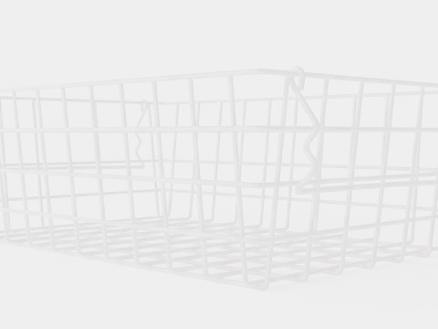 Small Metal Storage Basket White Modelo 3D