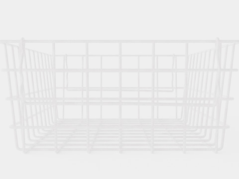 Small Metal Storage Basket White 3D Модель