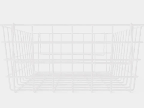 Small Metal Storage Basket White 3D Model