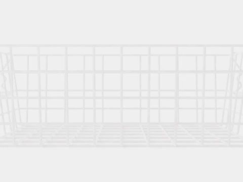 Small Metal Storage Basket White 3D Model