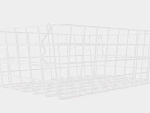 Small Metal Storage Basket White 3D Модель