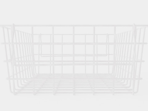 Small Metal Storage Basket White 3D Модель