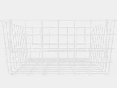 Small Metal Storage Basket White 3D Model