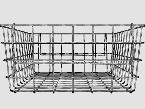 Small Metal Storage Basket White 3D Model