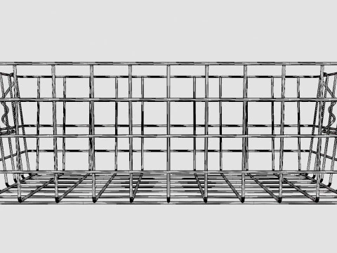 Small Metal Storage Basket White 3D Model