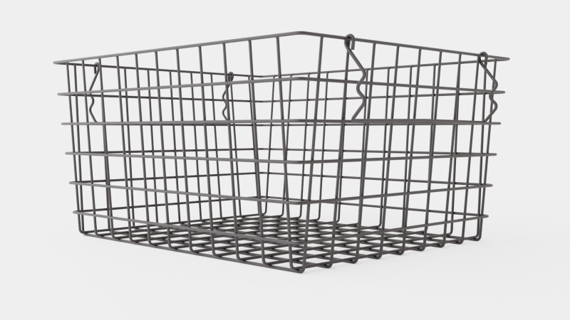 Metal Storage Basket Black 3D मॉडल .c4d .max .obj .3ds .fbx .stl .blend