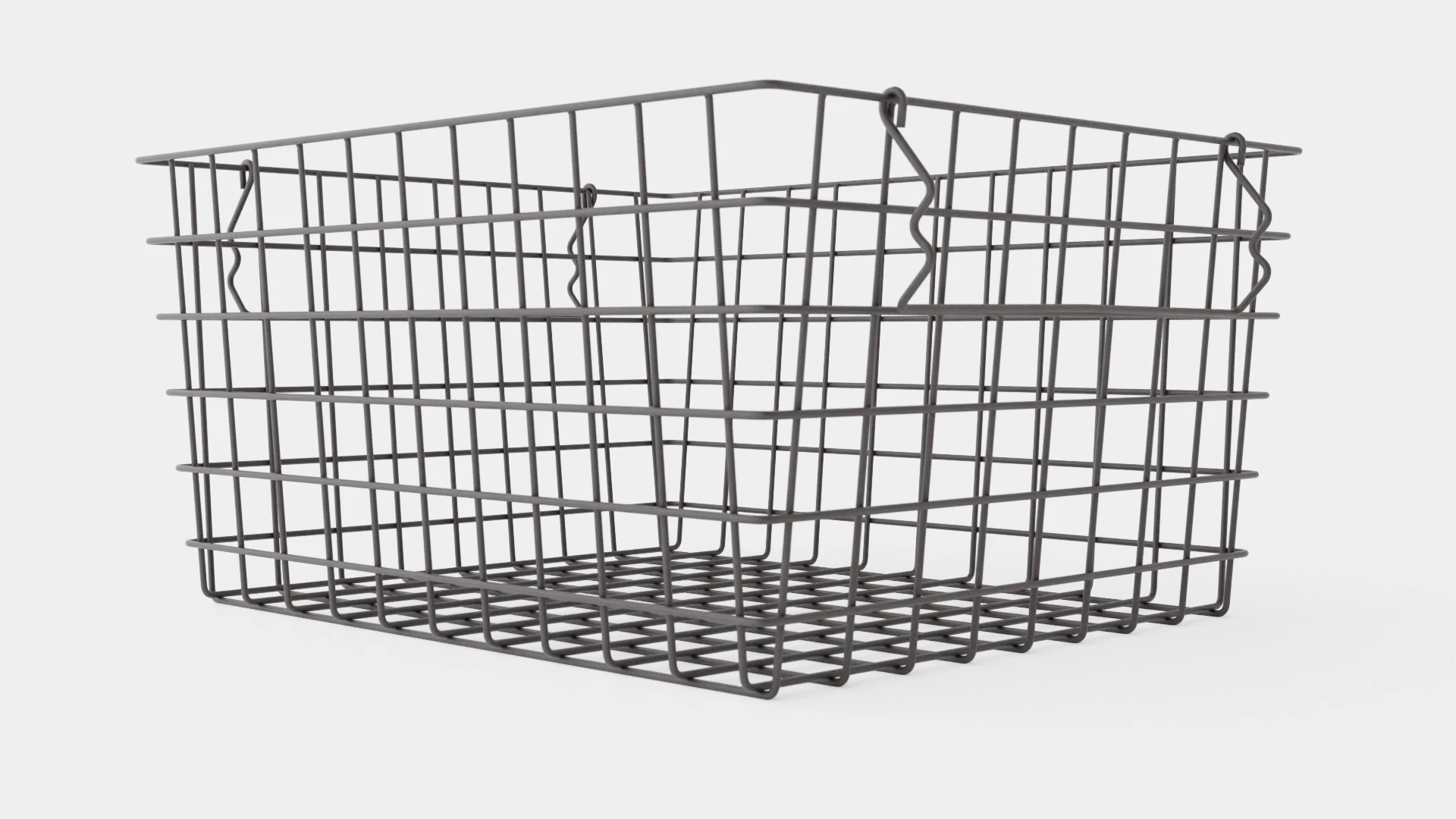 Metal Storage Basket Black 3D Model .c4d .max .obj .3ds .fbx .stl .blend