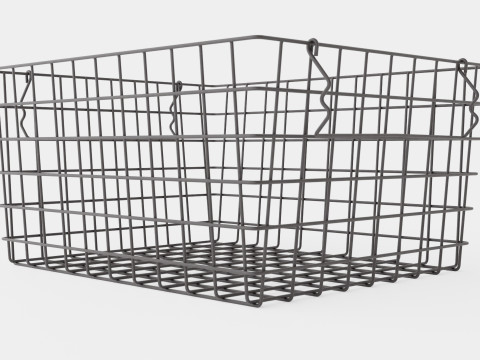 Metal Storage Basket Black 3D Model