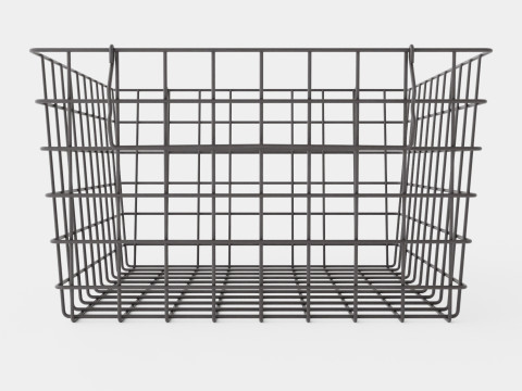 Metal Storage Basket Black 3D मॉडल