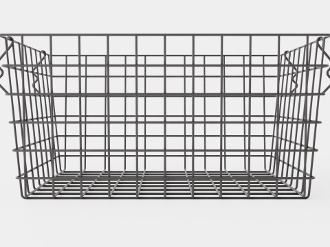 Metal Storage Basket Black 3D मॉडल