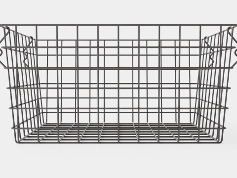 Metal Storage Basket Black 3D Model