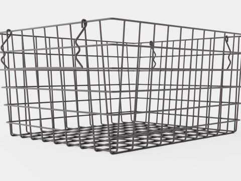 Metal Storage Basket Black 3D मॉडल