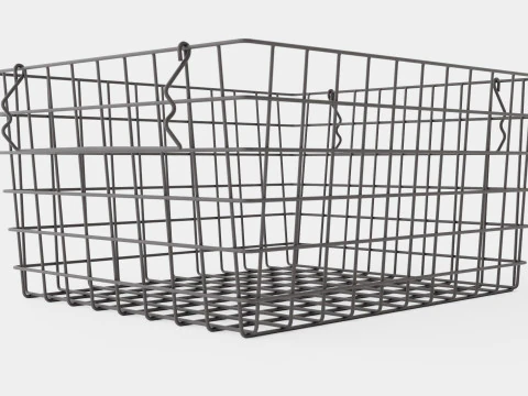 Metal Storage Basket Black 3D Model