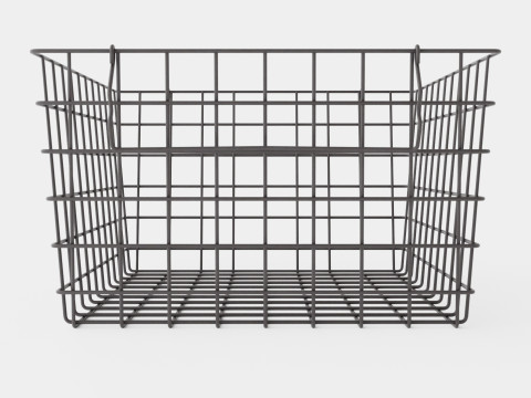 Metal Storage Basket Black 3D मॉडल