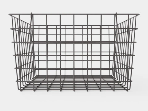 Metal Storage Basket Black 3D Model