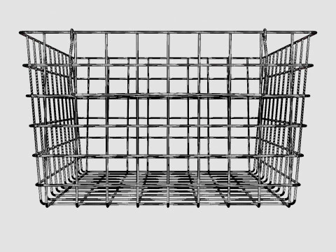 Metal Storage Basket Black 3D Model