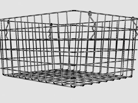 Metal Storage Basket Black 3D Model