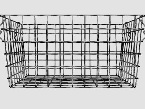 Metal Storage Basket Black 3D Model