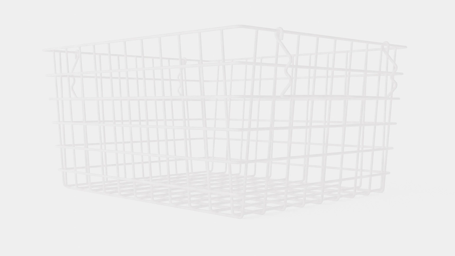 Metal Storage Basket White 3D Model .c4d .max .obj .3ds .fbx .stl .blend 